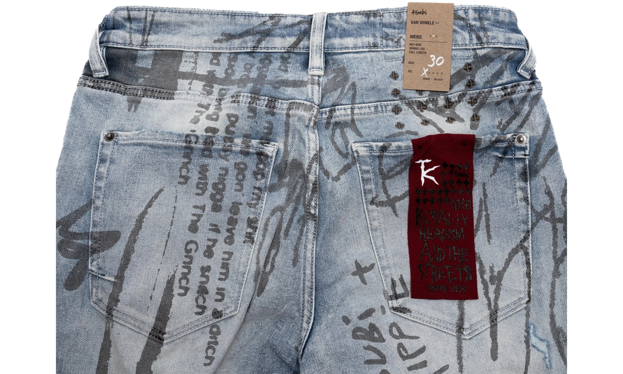 KSUBI X TRIPPIE REDD VAN WINKLE DEVILS JEANS "Grey" KBIUFTAZ